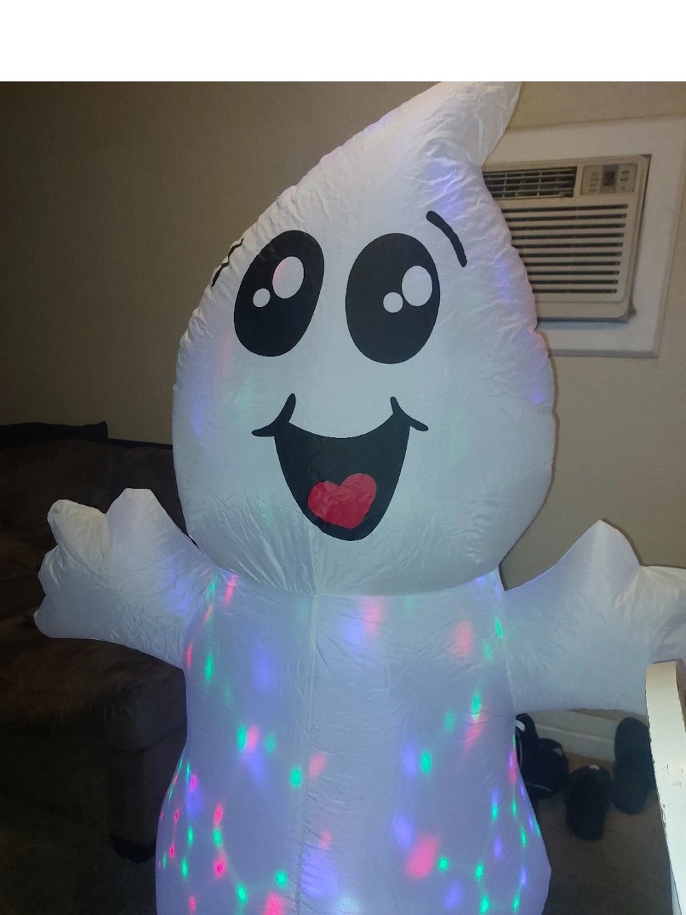 White LED Light-Up Inflatable Ghost Decoration - Home Party Supplies